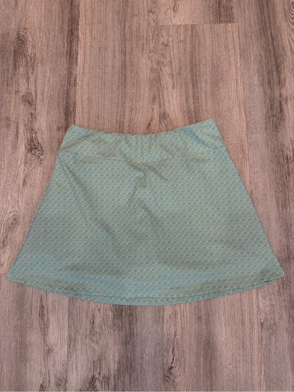 Crown & Ivy Green Blue Geometric Skort Built In Shorts Size Large